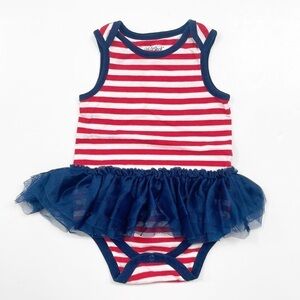 Baby Cat & Jack red/white striped blue tutu baby bodysuit